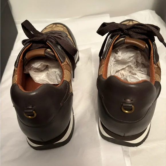 Khaki Chestnut women’s Coach Runners Shoes new - Picture 6 of 9